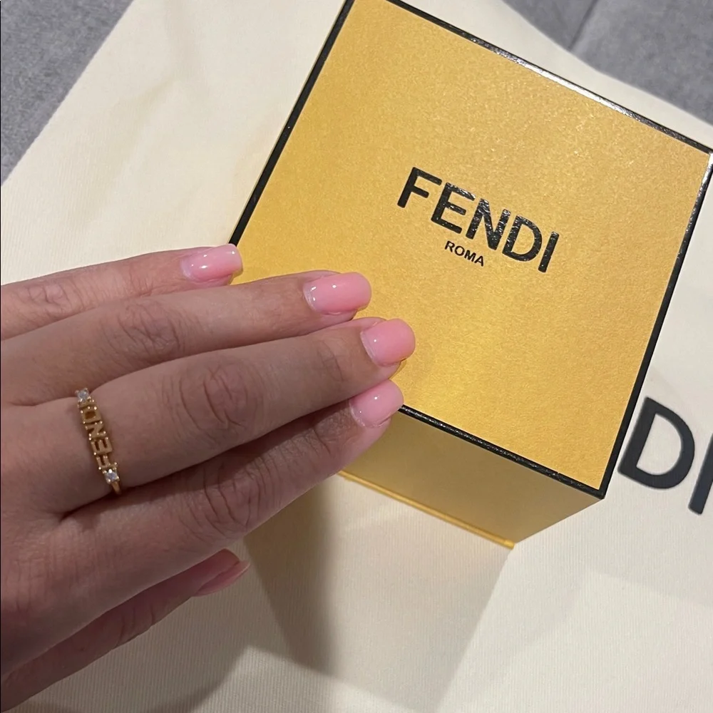 Fendi Gold Logo Ring